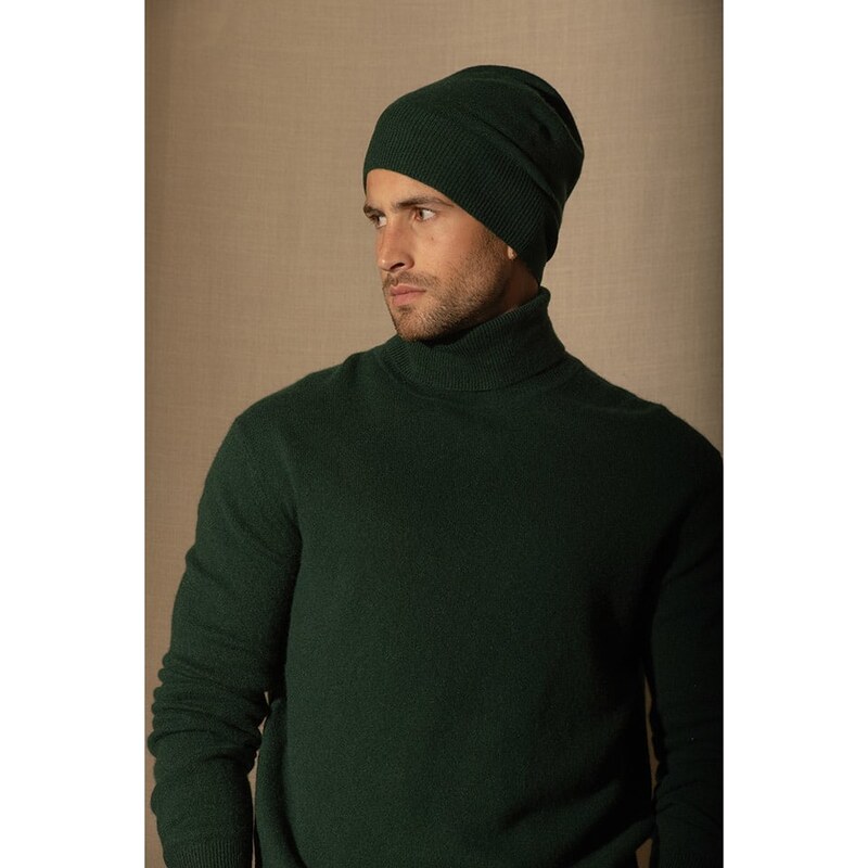 Zimní čepice Perfect Cashmere Dunkelgrün 713386 115317837