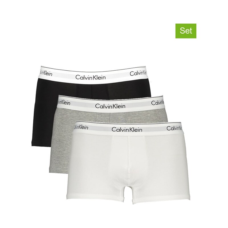 Boxerky CALVIN KLEIN UNDERWEAR Grau/ Weiß/ Schwarz 5348945