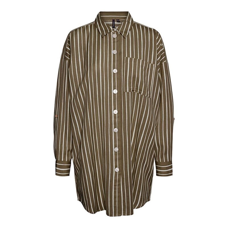 Košile Vero Moda Khaki/ Weiß 8295171