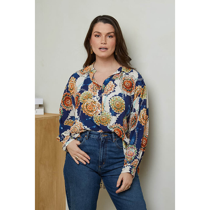 Curvy Lady Creme/ Dunkelblau 6968754 115323281