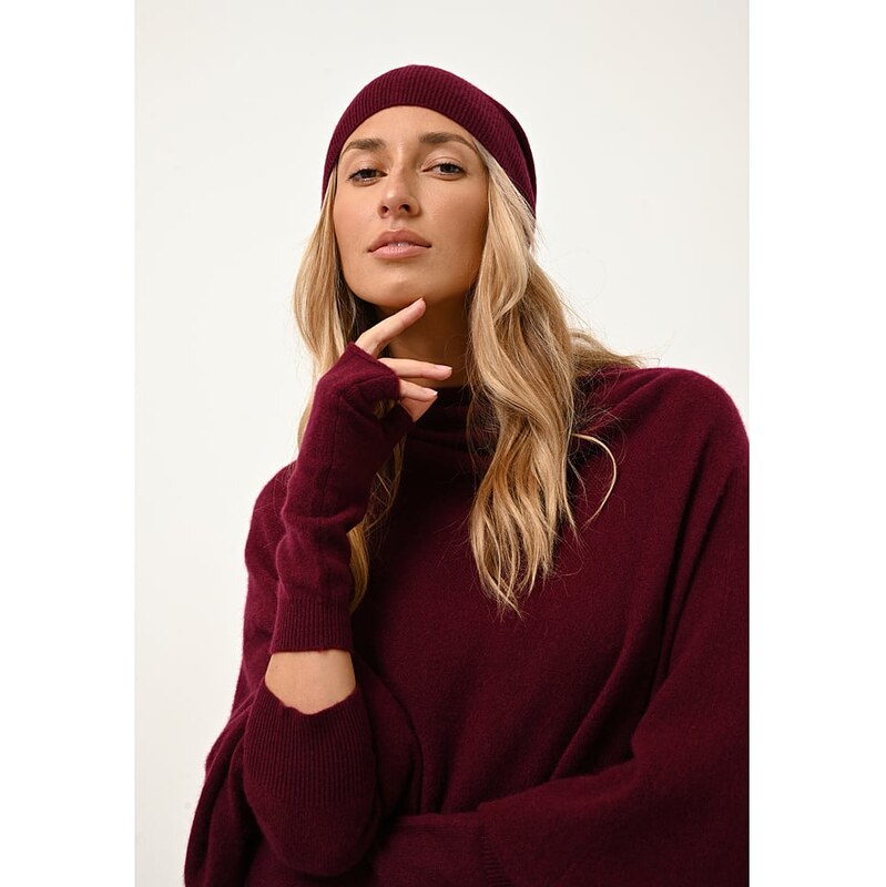 Čepice Just Cashmere Bordeaux 111974 115324062