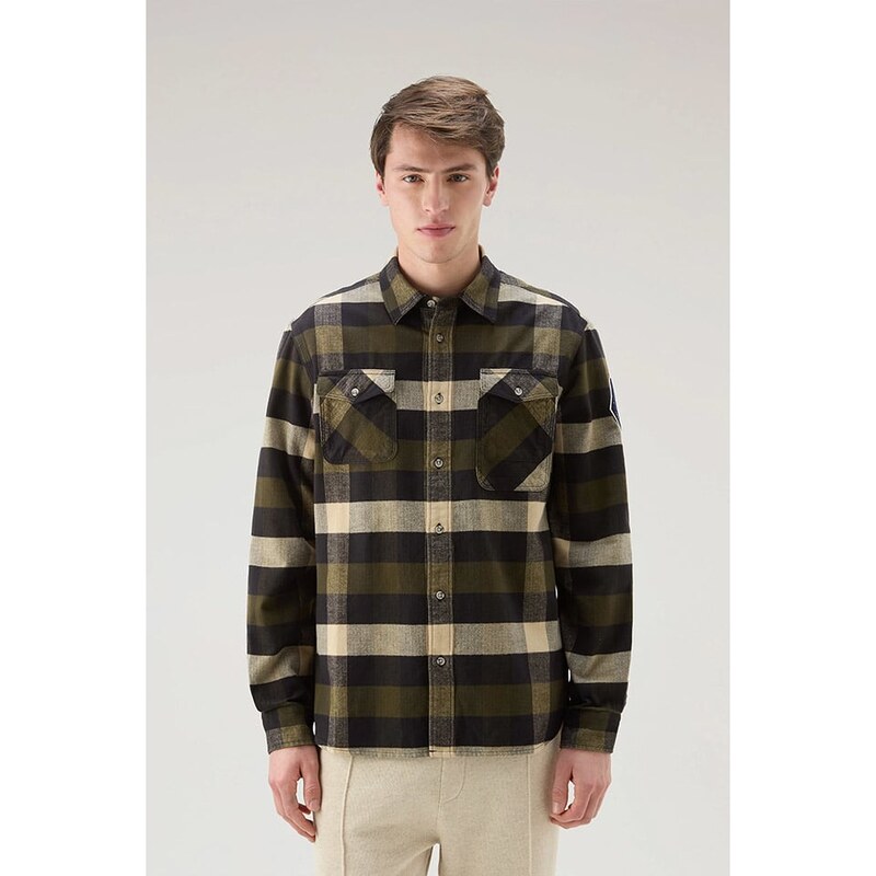 Košile Woolrich Khaki/ Schwarz/ Beige 9688946
