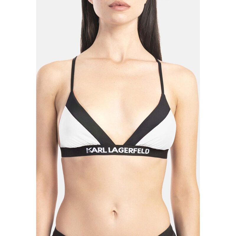 Plavky vrchní díl Karl Lagerfeld Weiß/ Schwarz 494984