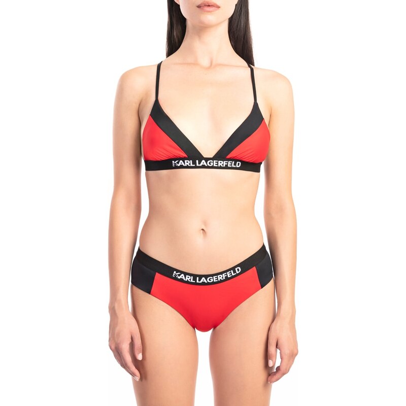 Plavky vrchní díl Karl Lagerfeld Rot/ Schwarz 2555000