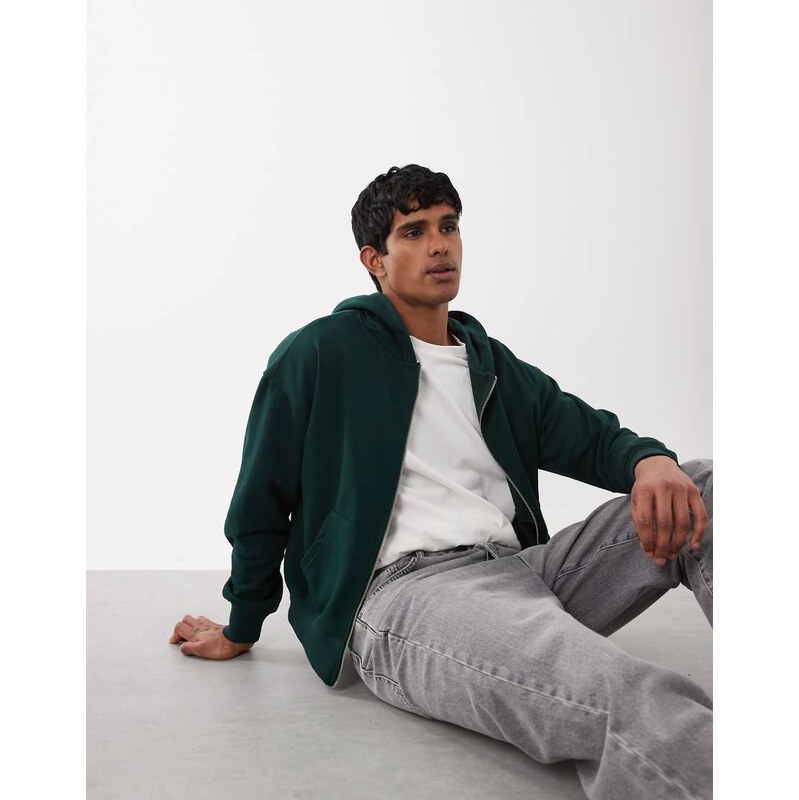 Cotton On zip up hoodie in pineneedle green