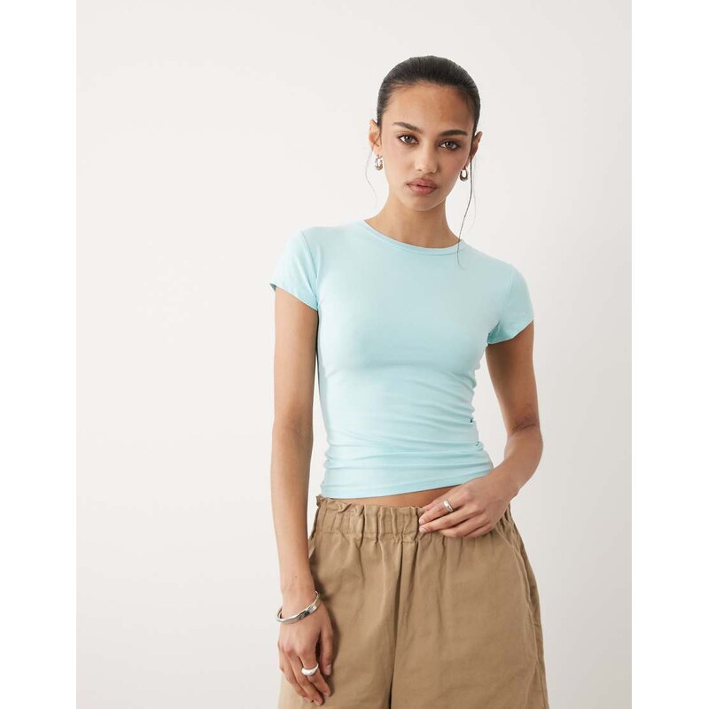 Cotton Onall day crew tee in lagoon lullaby-Blue