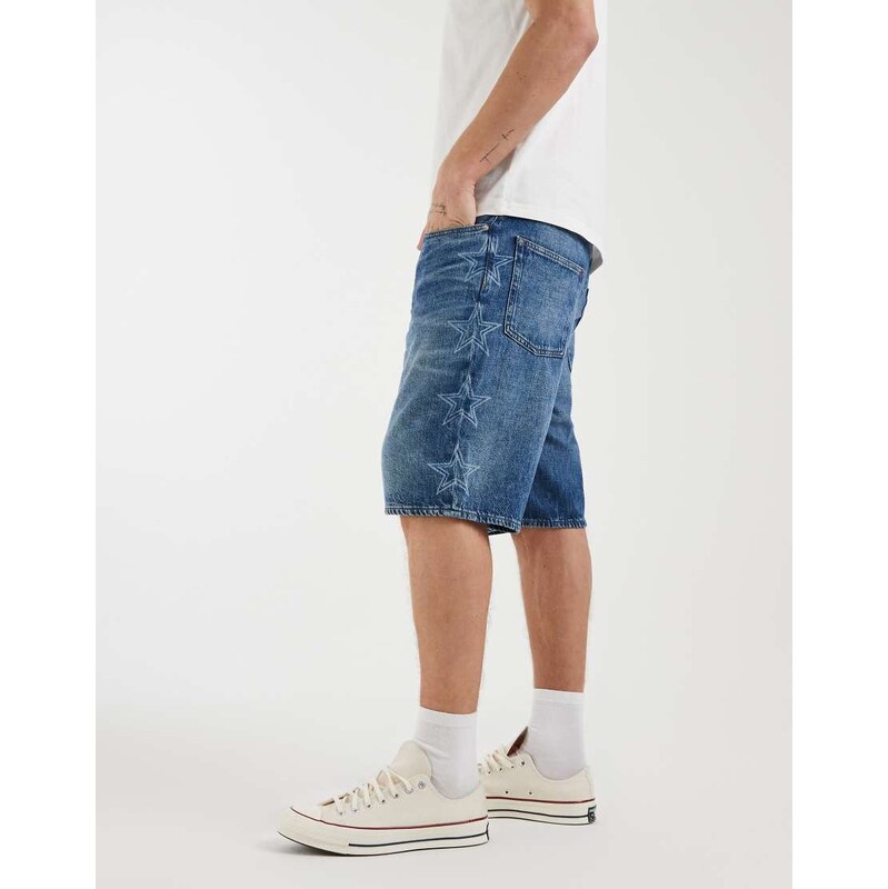 Tommy Jeans Jamie relaxed shorts in medium wash-Blue