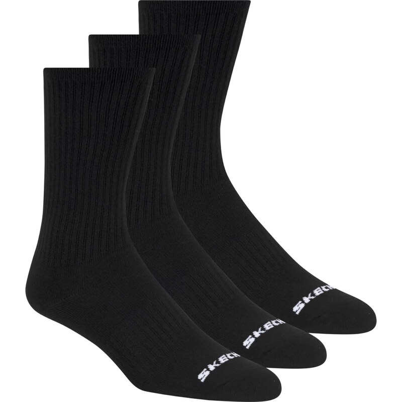 Unisex ponožky Skechers 3pk Unisex Non Terry Crew černé Černá 115336768