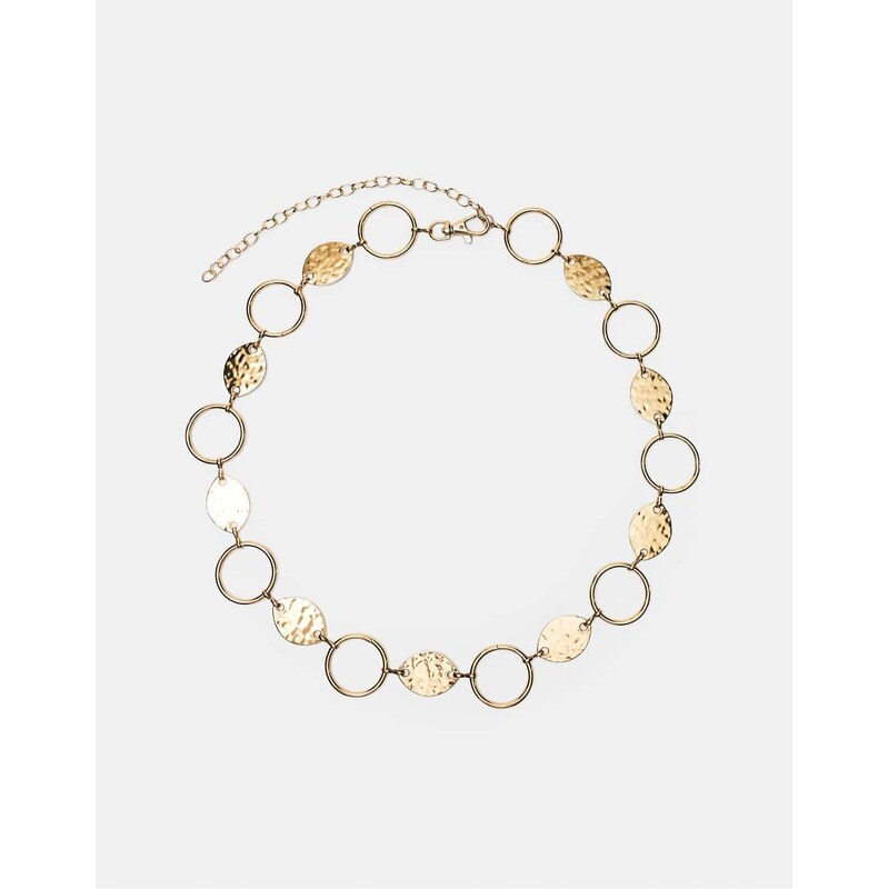 Pull&Bear Metallic circles belt in gold