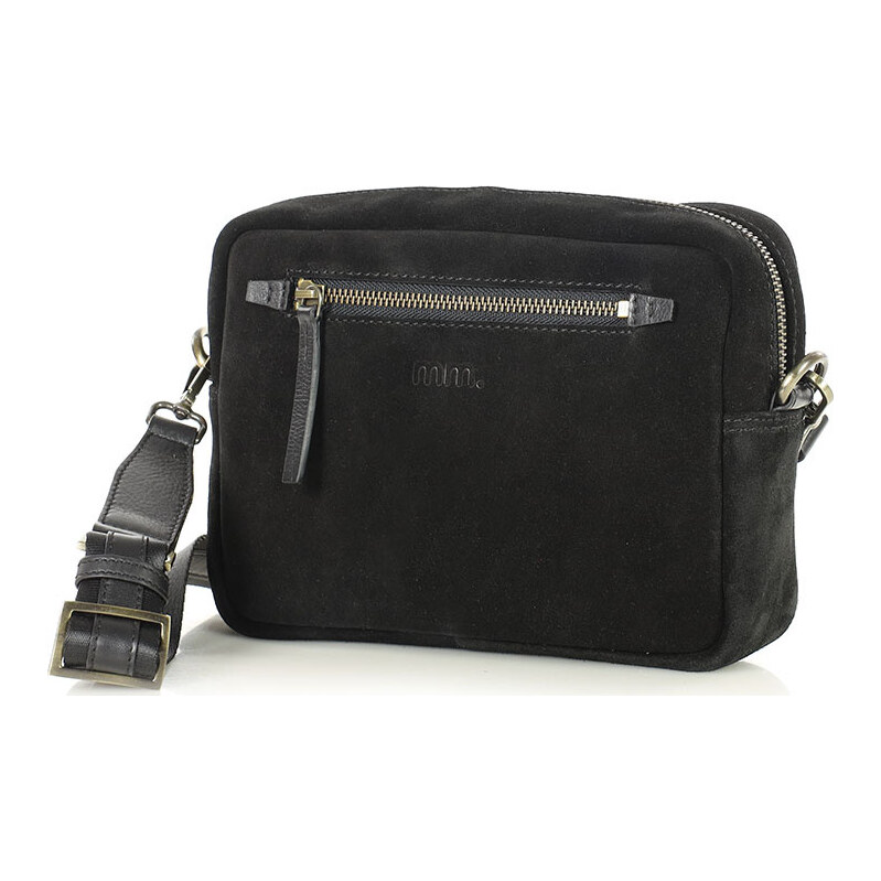 MARCO MAZZINI dámská kožená crossbody kabelka černá 115336742