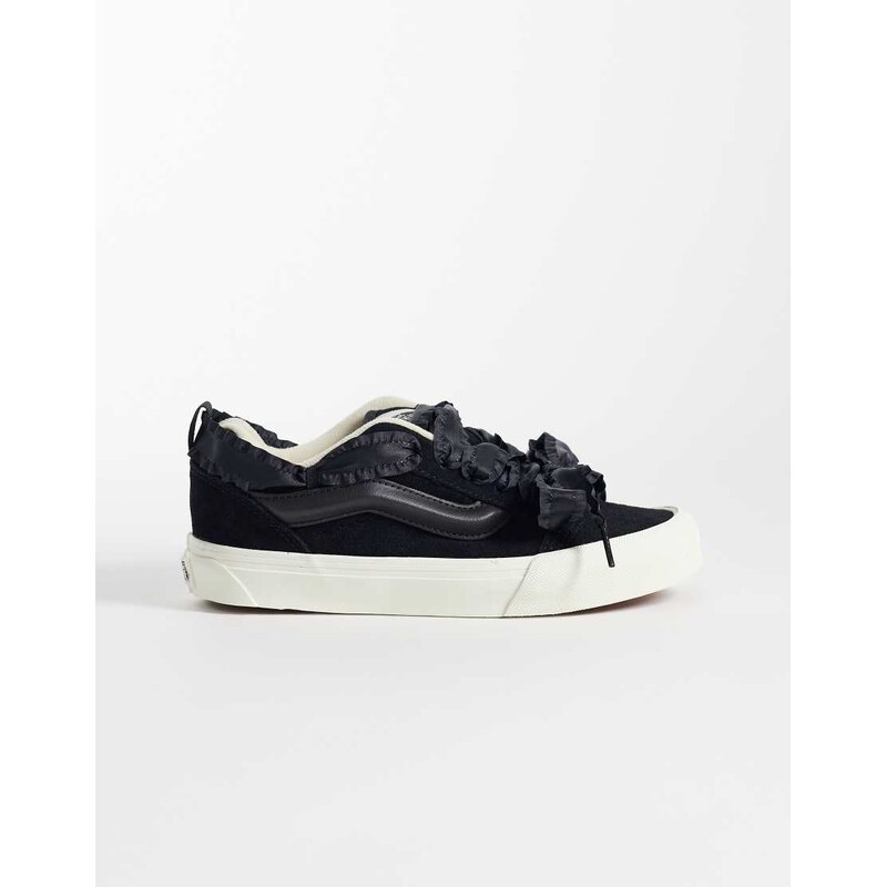 Vans Knu Skool trainers in black with lace detailing