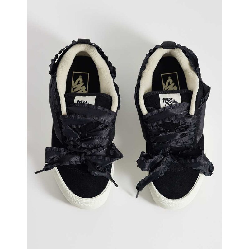 Vans Knu Skool trainers in black with lace detailing