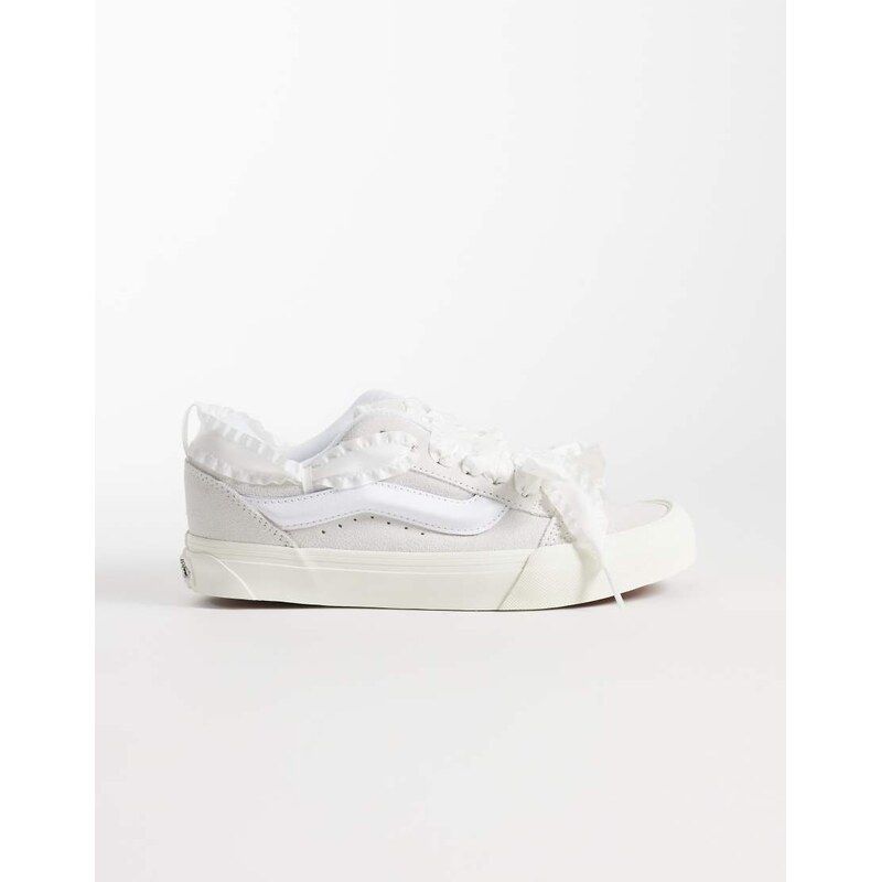 Vans Knu Skool trainers in white with lace detailing