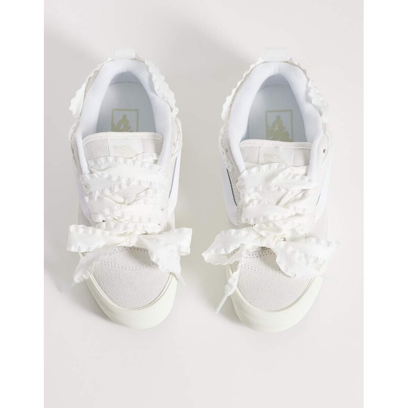 Vans Knu Skool trainers in white with lace detailing