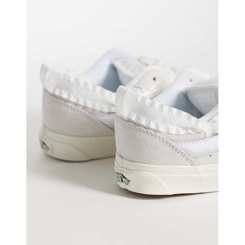 Vans Knu Skool trainers in white with lace detailing