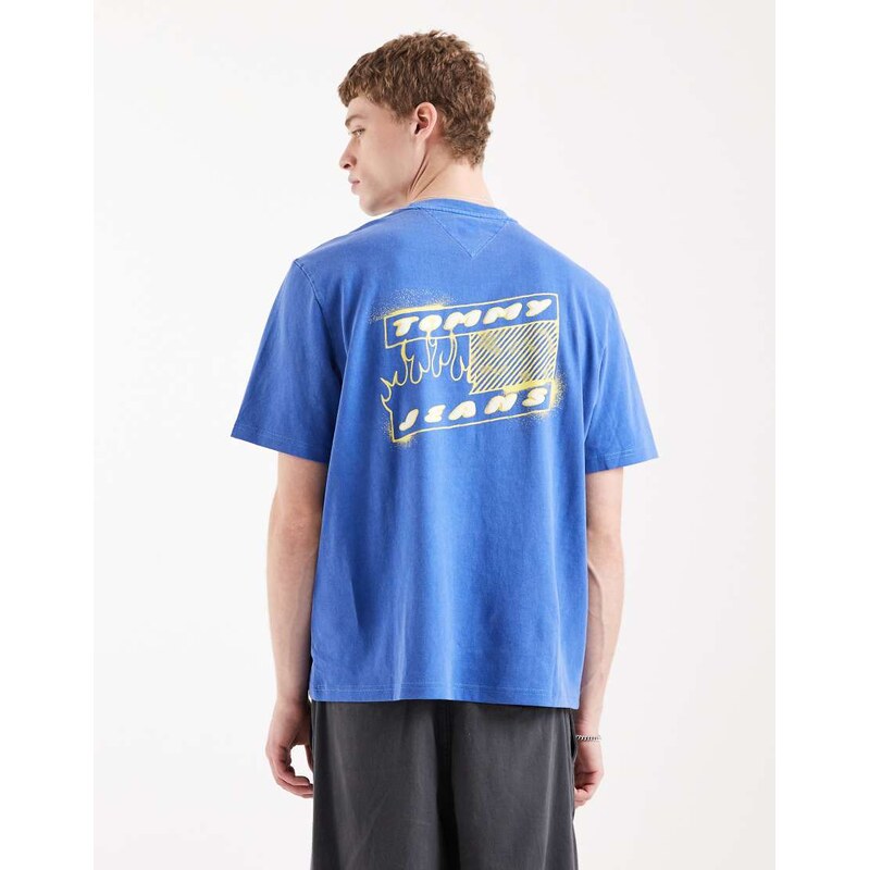 Tommy Jeans 90s bubble flag logo t-shirt in blue
