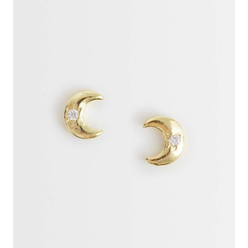Kingsley Ryan gold plated gemset crescent stud 115487379