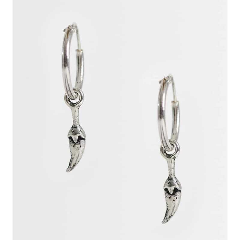 Kingsley Ryan chilli charm hoops in sterling silver 115409231