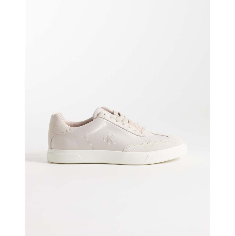 Calvin Klein satin mix cupsole trainers in grey