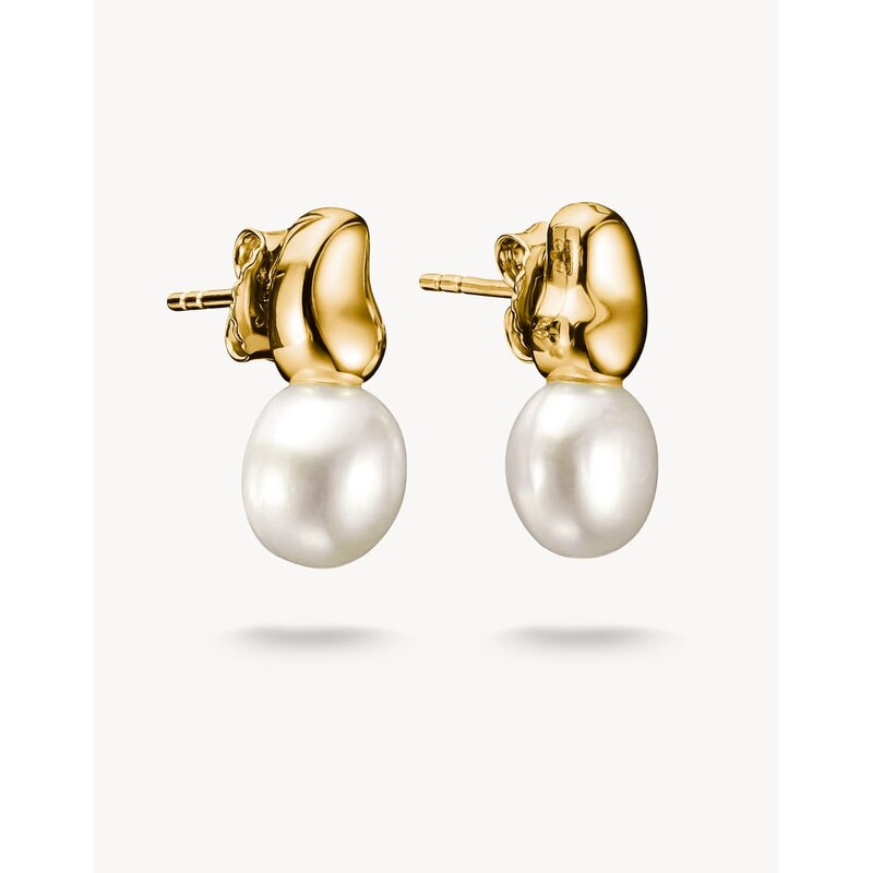Thomas Sabo Gold-plated ear studs with freshwater pearls natural 115509404