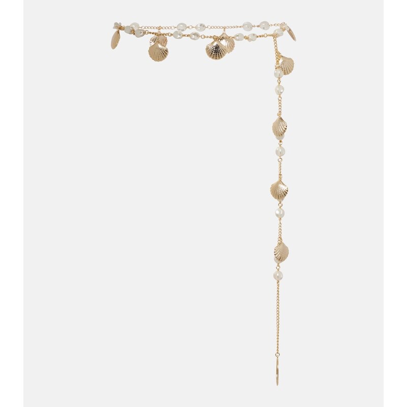 Oséree Shells embellished chain belt