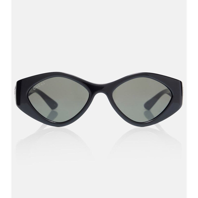 Gucci Interlocking G crystal-embellished oval sunglasses
