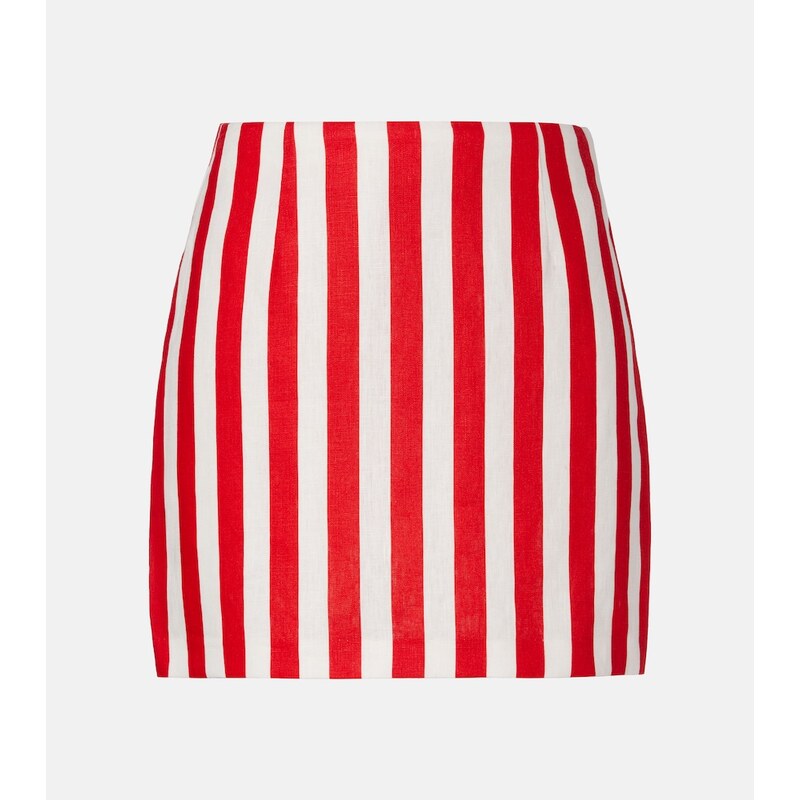 Posse Alice stripped linen miniskirt
