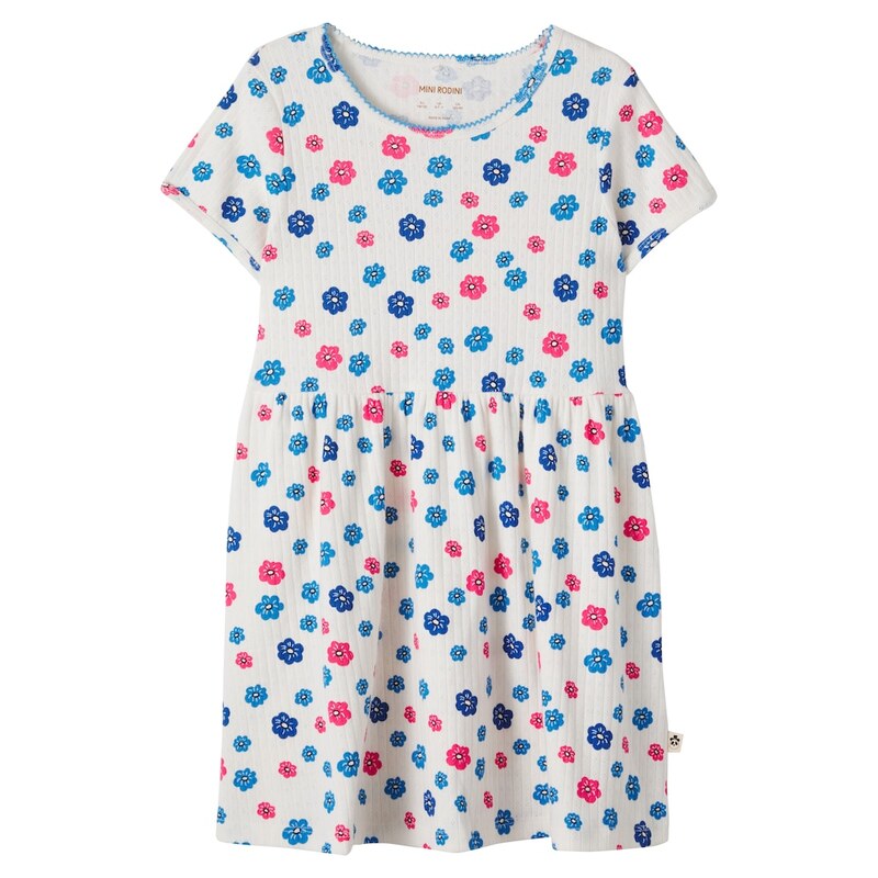 Mini Rodini Floral pointelle cotton dress