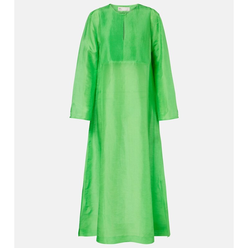 Tory Burch Pleated linen and silk kaftan