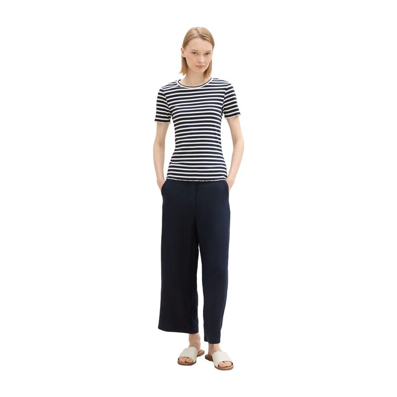 Tričko TOM TAILOR Denim Schwarz/ Weiß 9315848 115350705