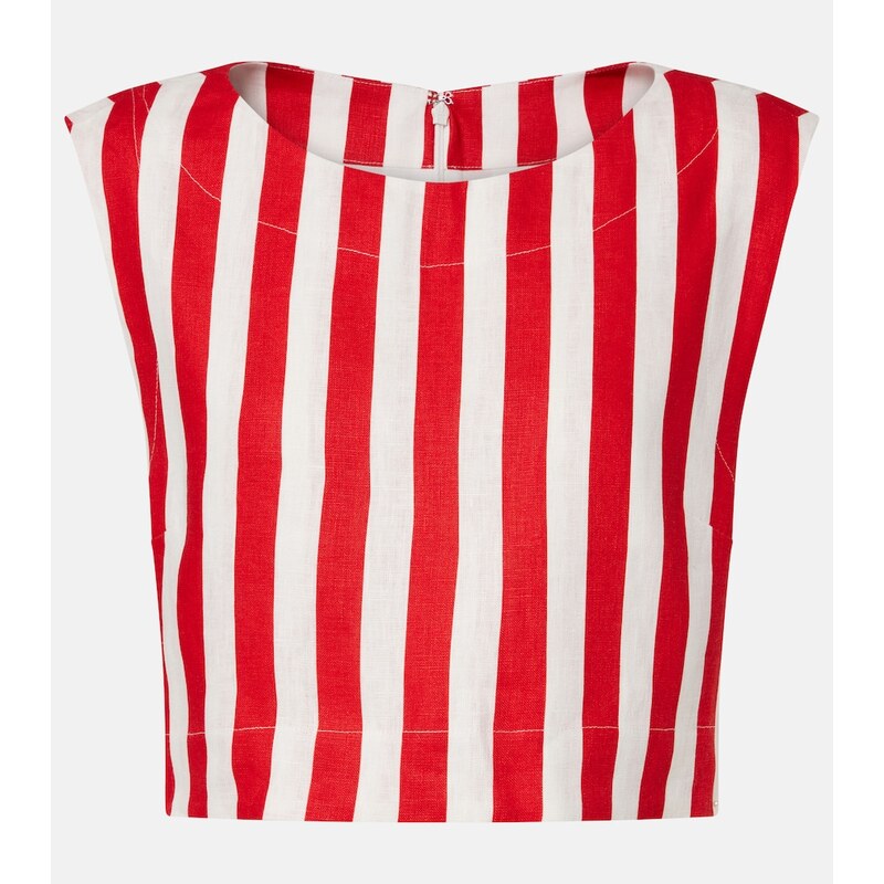 Posse Martina striped linen crop top