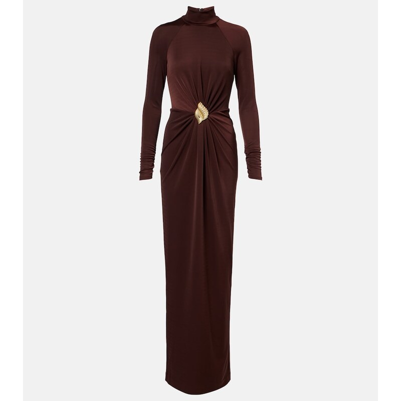 Rebecca Vallance Embellished gathered jersey gown