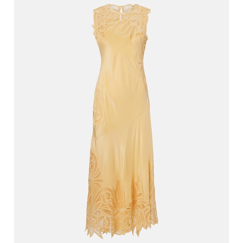 Ulla Johnson Idra lace-trimmed silk midi dress