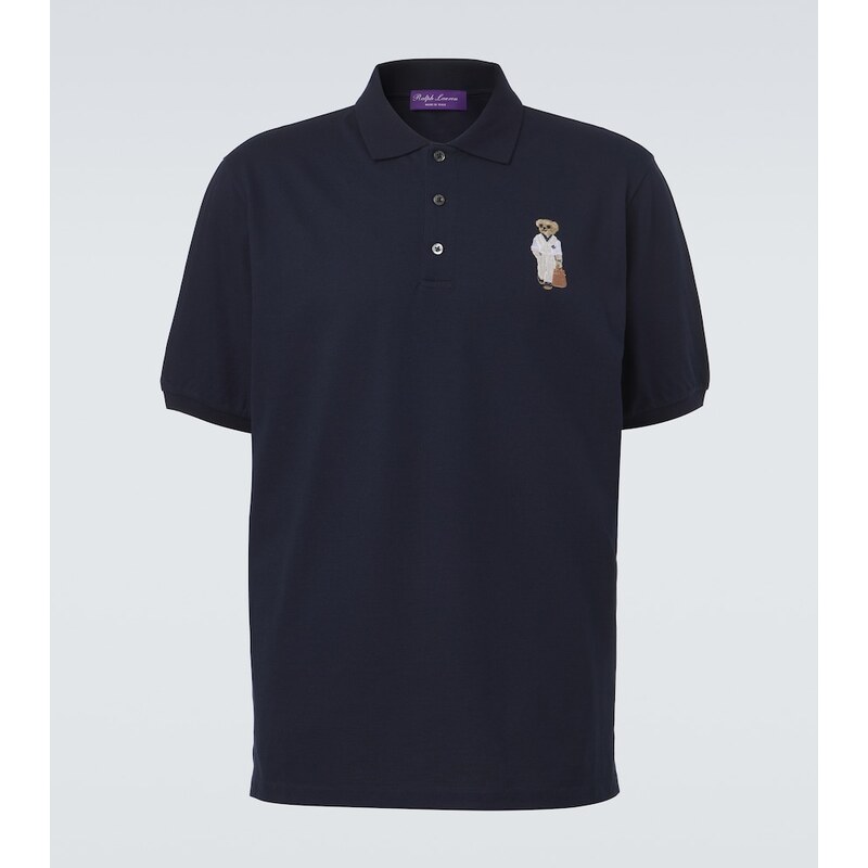 Ralph Lauren Purple Label Embroidered cotton and cashmere polo
