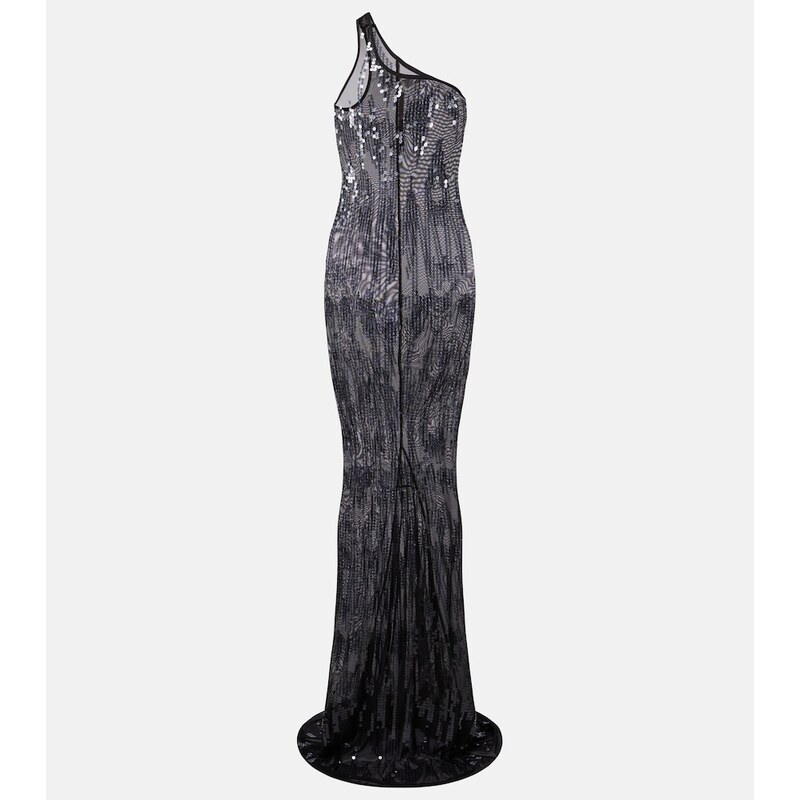 Rick Owens Lilies one-shoulder sequined tulle gown