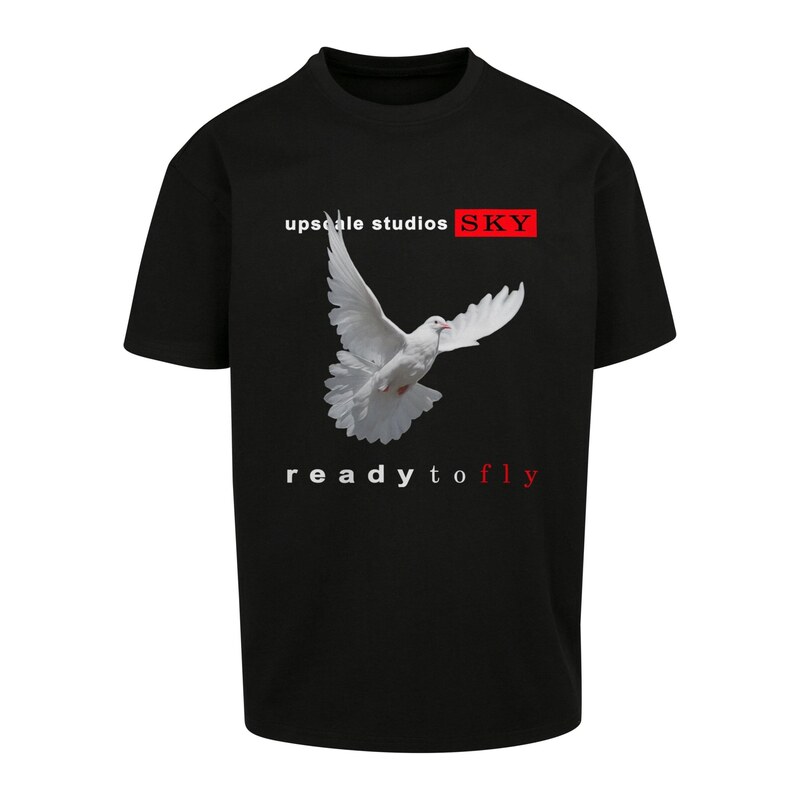 MT Upscale Tričko Ready to fly světle šedá / ohnivá červená / černá / 115351969