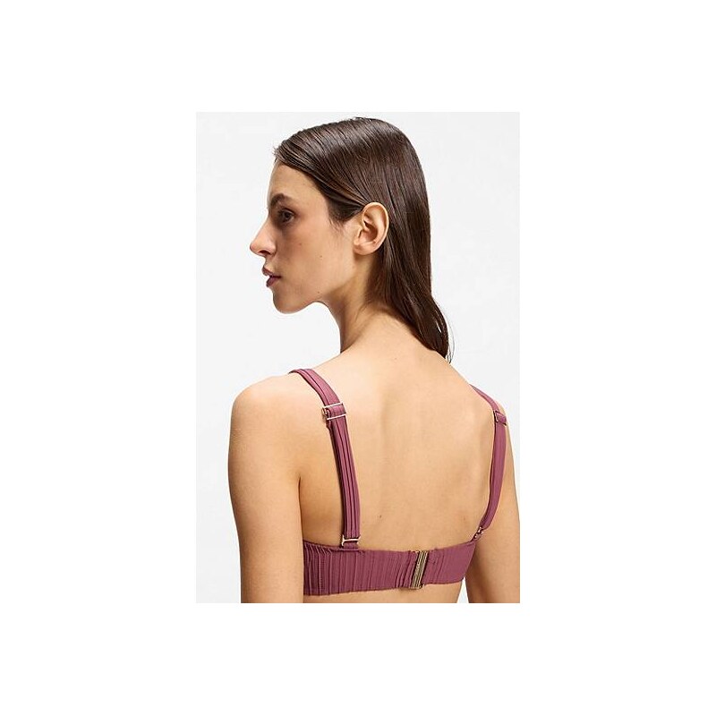 BOSS Plissé bandeau bikini top with Double B monogram 114688612