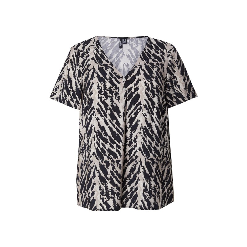 Vero Moda Curve Halenka starobéžová / černá / přírodní bílá