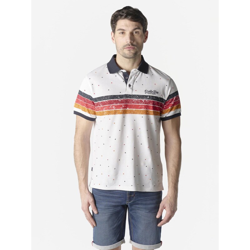 KOROSHI Tričko mandarinkoná / červená třešeň / černá / offwhite