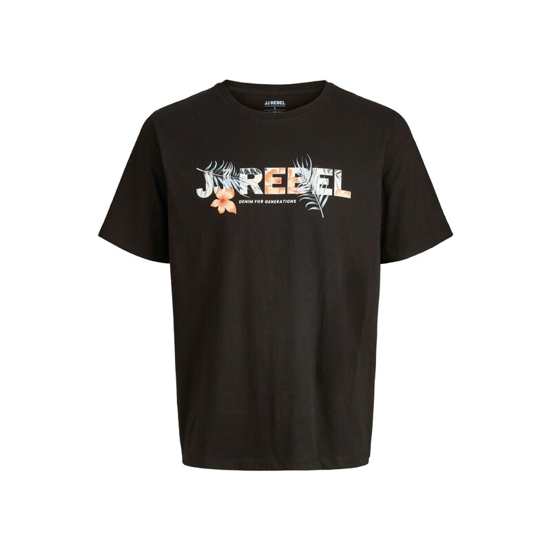 JJ Rebel Tričko JREBRUSSEL FLOWER chladná modrá / meruňková /