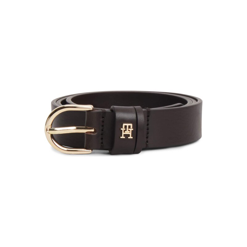 TOMMY HILFIGER Opasek TH Monogram tmavě hnědá
