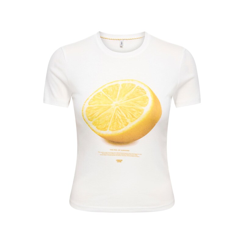 ONLY Tričko citronově žlutá / světle žlutá / bílá / offwhite