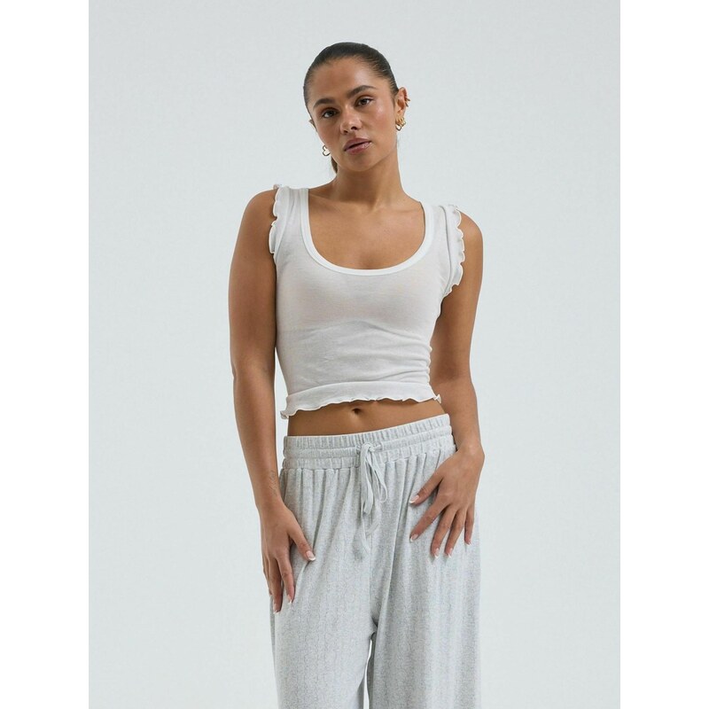 Seamless Basic Top Cotton krémová 115353048
