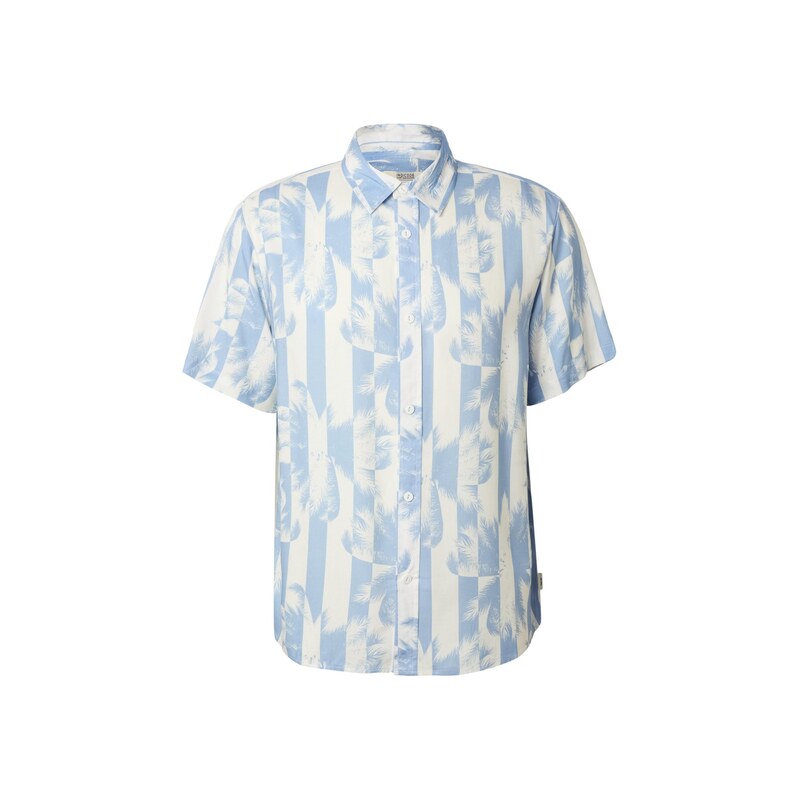 INDICODE JEANS Košile Blocks světlemodrá / offwhite