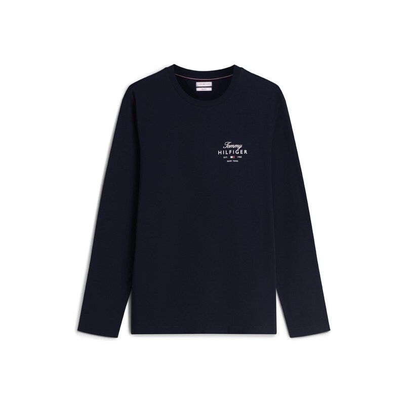 TOMMY HILFIGER Tričko Logo Long Sleeve námořnická modř / bílá