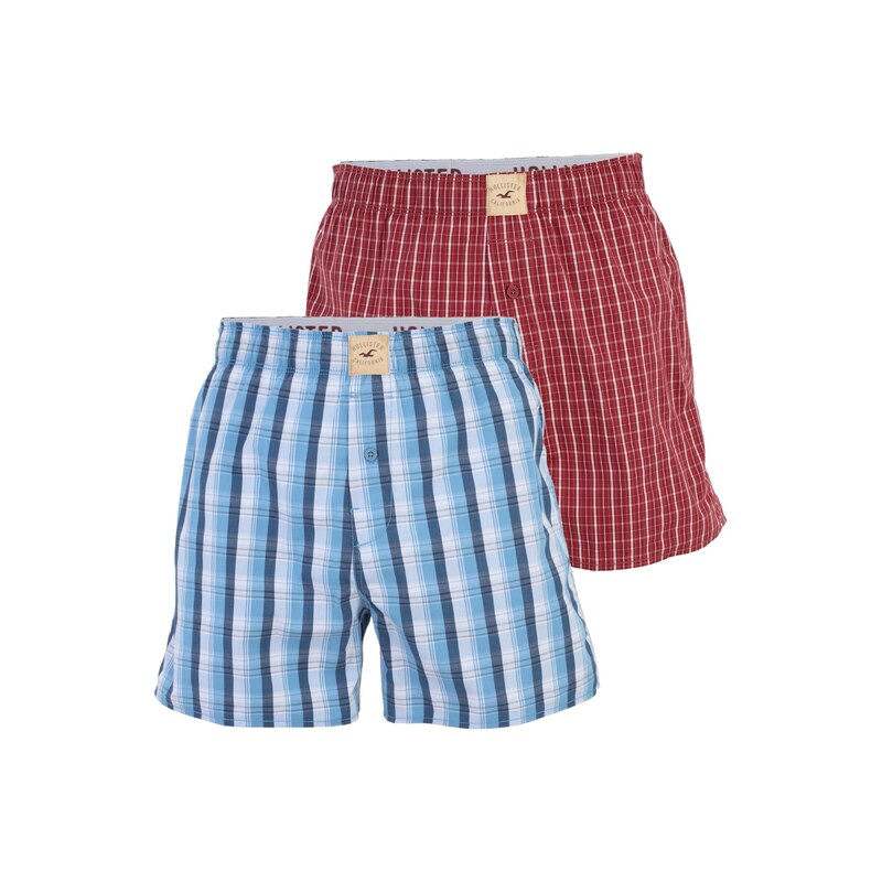 HOLLISTER Boxerky opálová / světlemodrá / červená / bílá
