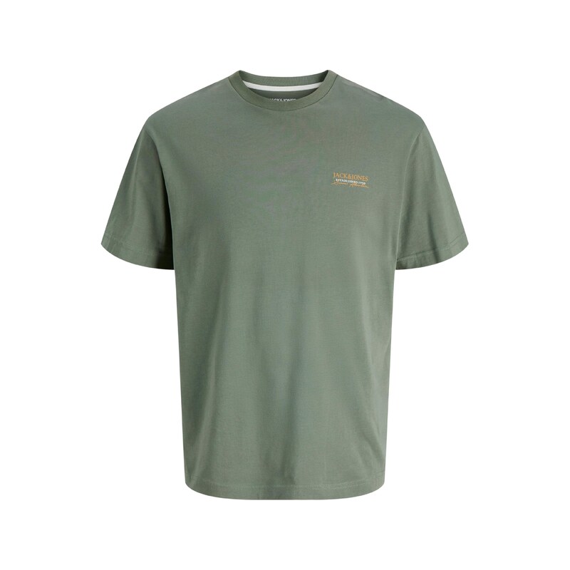 JACK & JONES Tričko JJSUMMER VIBES tmavě zelená / oranžová /