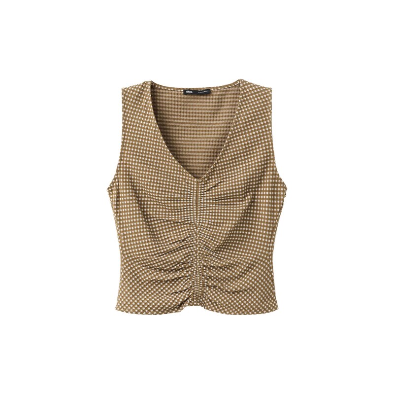 MANGO Top VION khaki / bílá