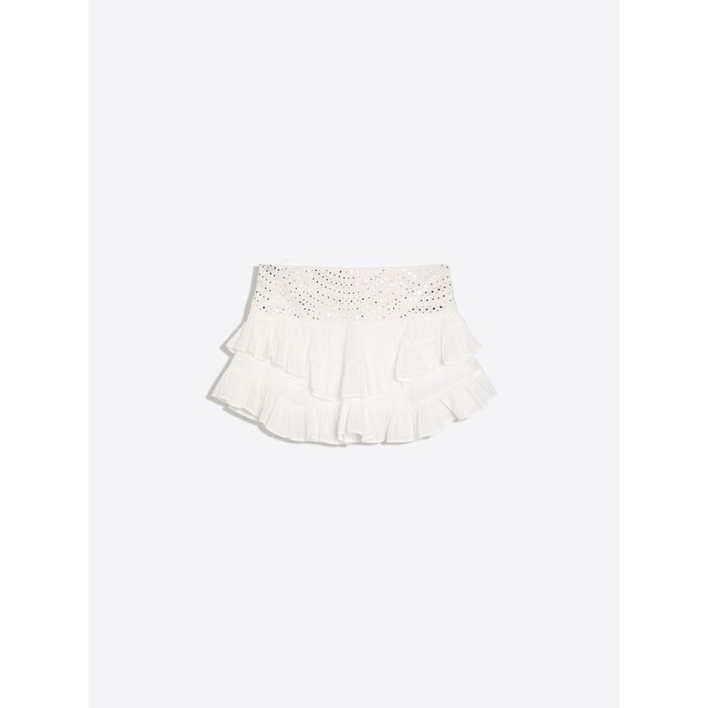 Bershka Sukně stříbrná / bílá