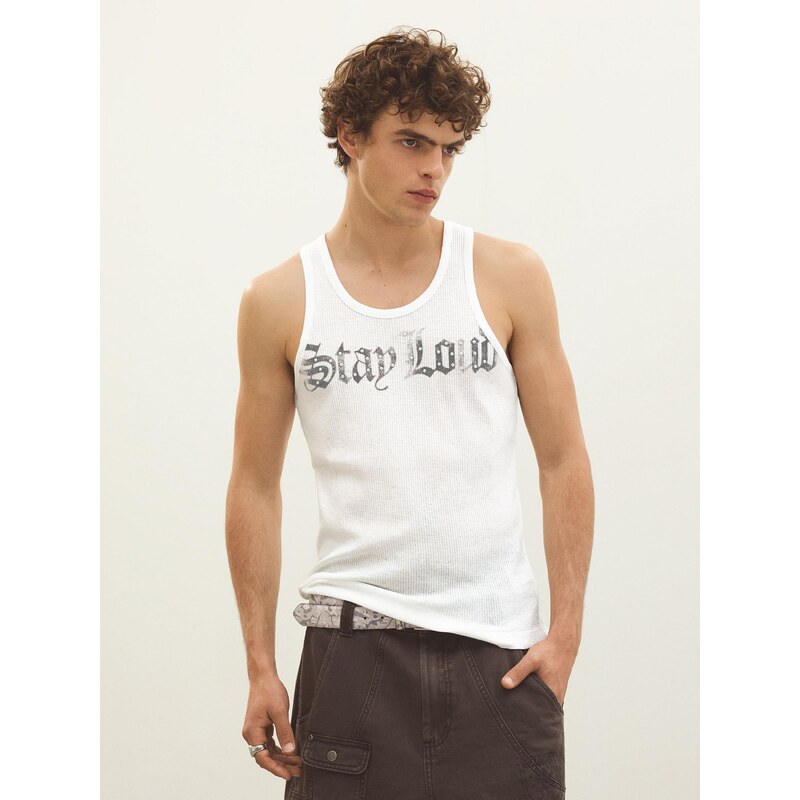 Bershka Tričko tmavě šedá / offwhite